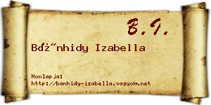 Bánhidy Izabella névjegykártya
